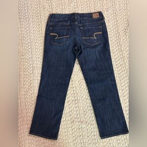 American Eagle Outfitters Straight Leg Jeans in Dark Blue Denim